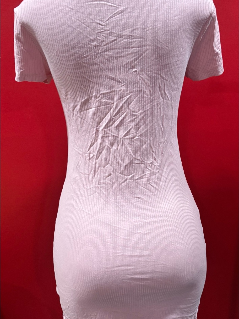 Pink Ruched Button-Front Short Sleeve Top - Picture 3 of 4